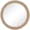 Brown Wood Beaded Frame Wall Mirror with Distressing 28" x 2" x 28"
